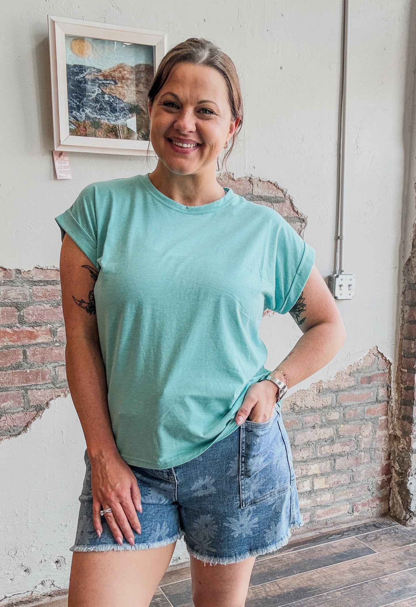 Everyday Basic Tee in Turquoise