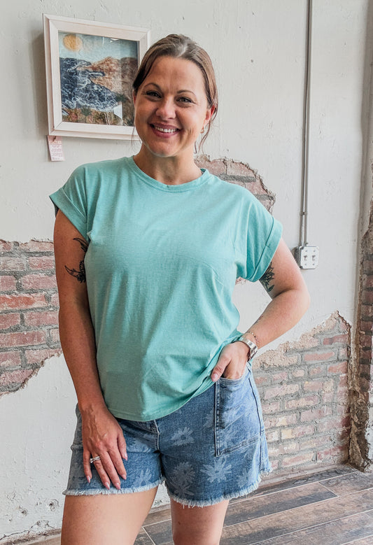 Everyday Basic Tee in Turquoise