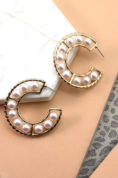 Pearl Hoop Earrings
