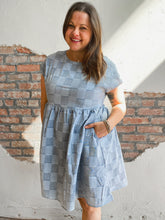 Load image into Gallery viewer, Aria Checkered Denim Dress
