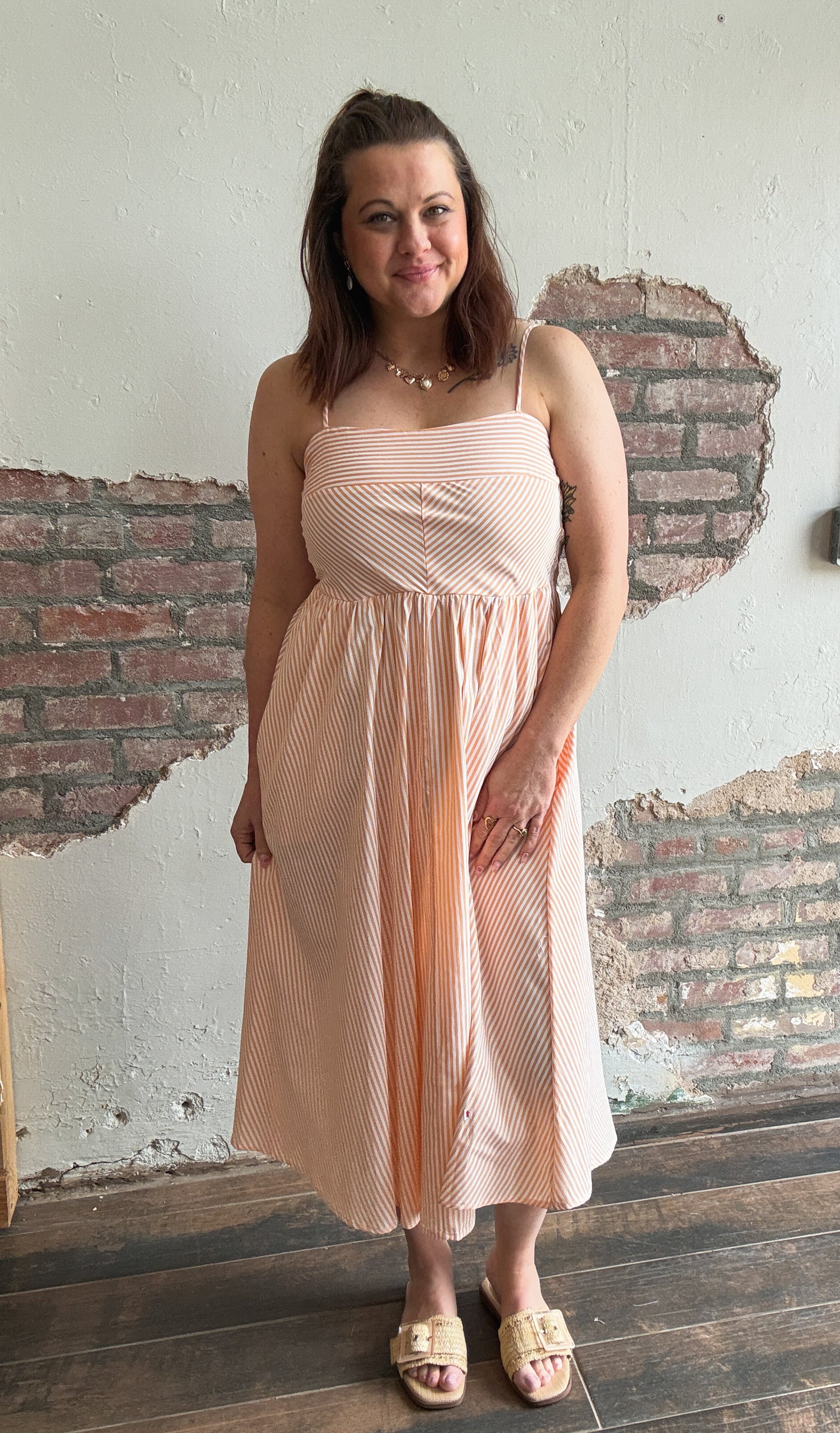 Everyday Breeze Midi Dress in Orange
