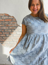 Load image into Gallery viewer, Aria Checkered Denim Dress
