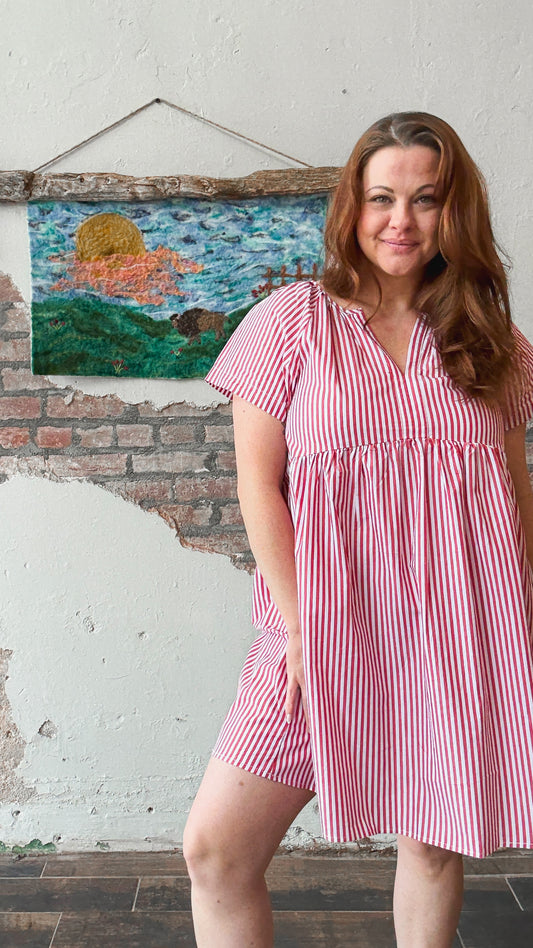 Weekend Whimsy Babydoll Dress in Red