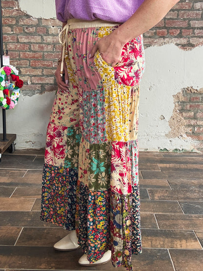 Floral Whimsy Patchwork Pants