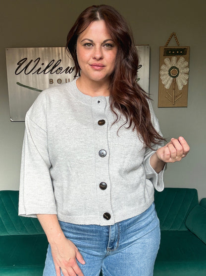 The Emery Cardigan in Light Grey