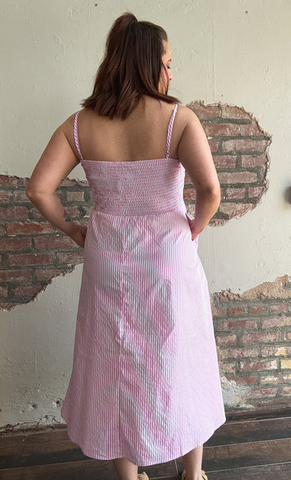 Everyday Breeze Midi Dress in Pink