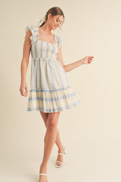 Rosalee Striped Dress (Blue)