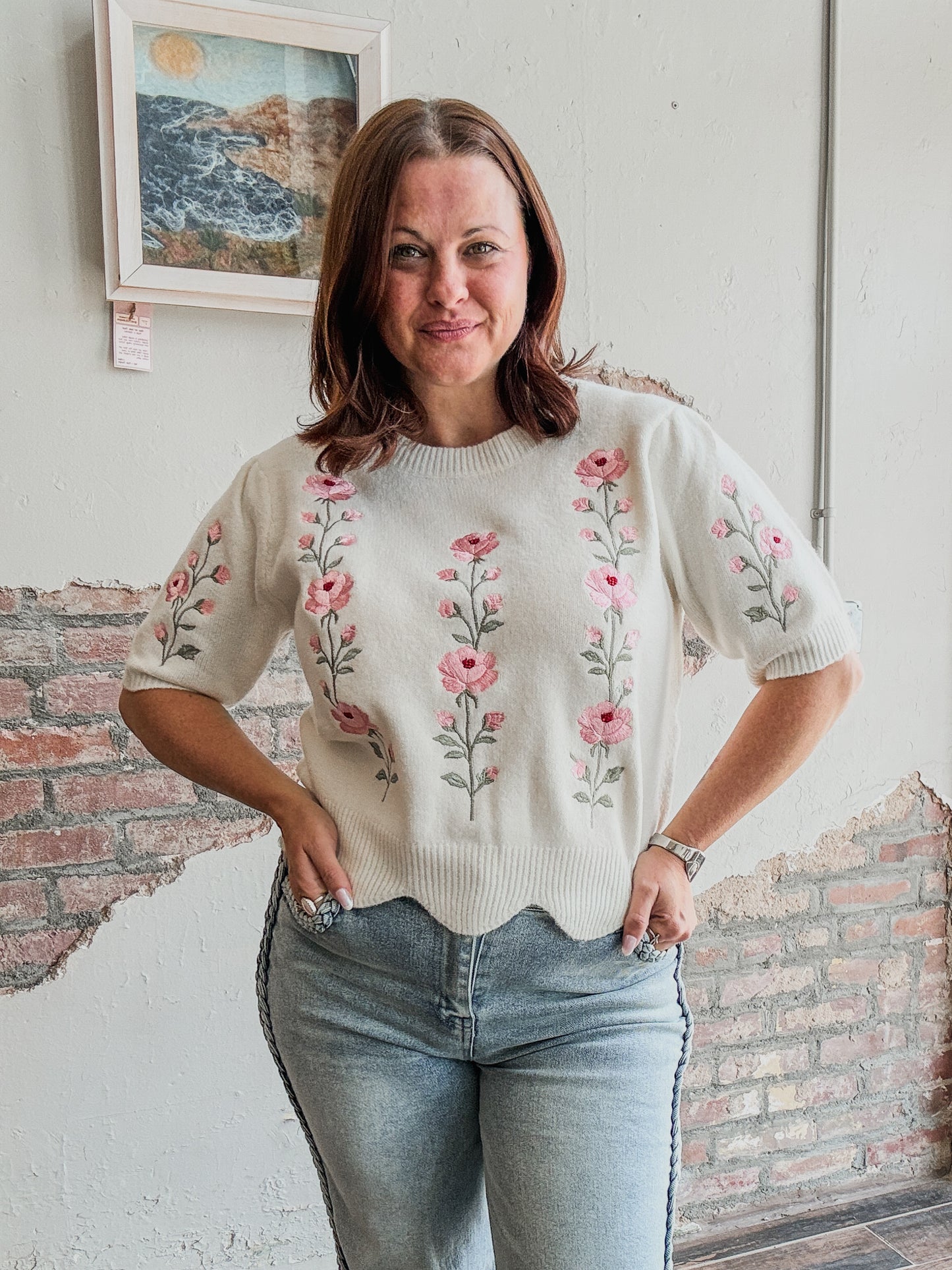 Blushing Poppy Sweater Top