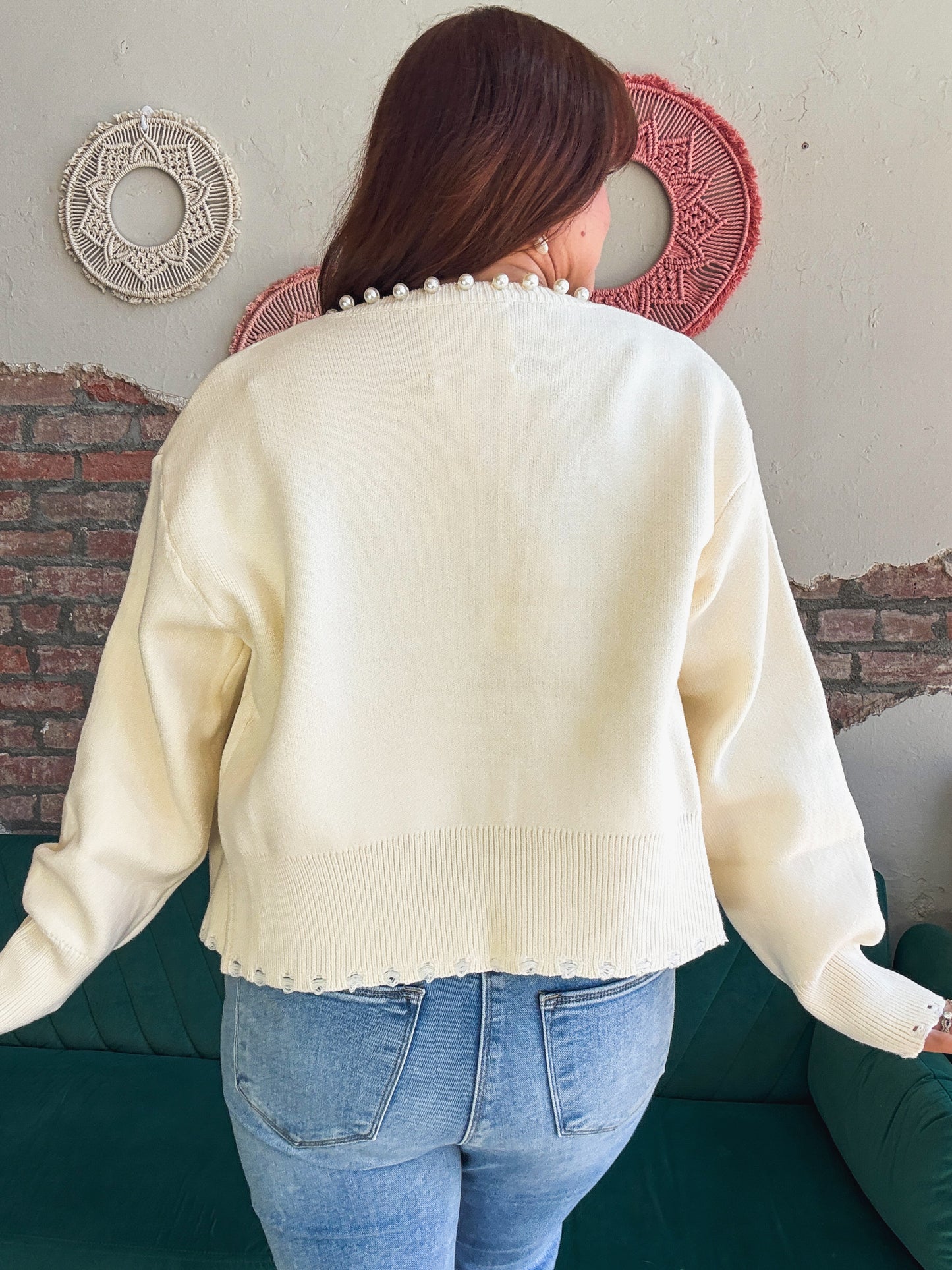 Bridgette Pearl Trim Cardigan