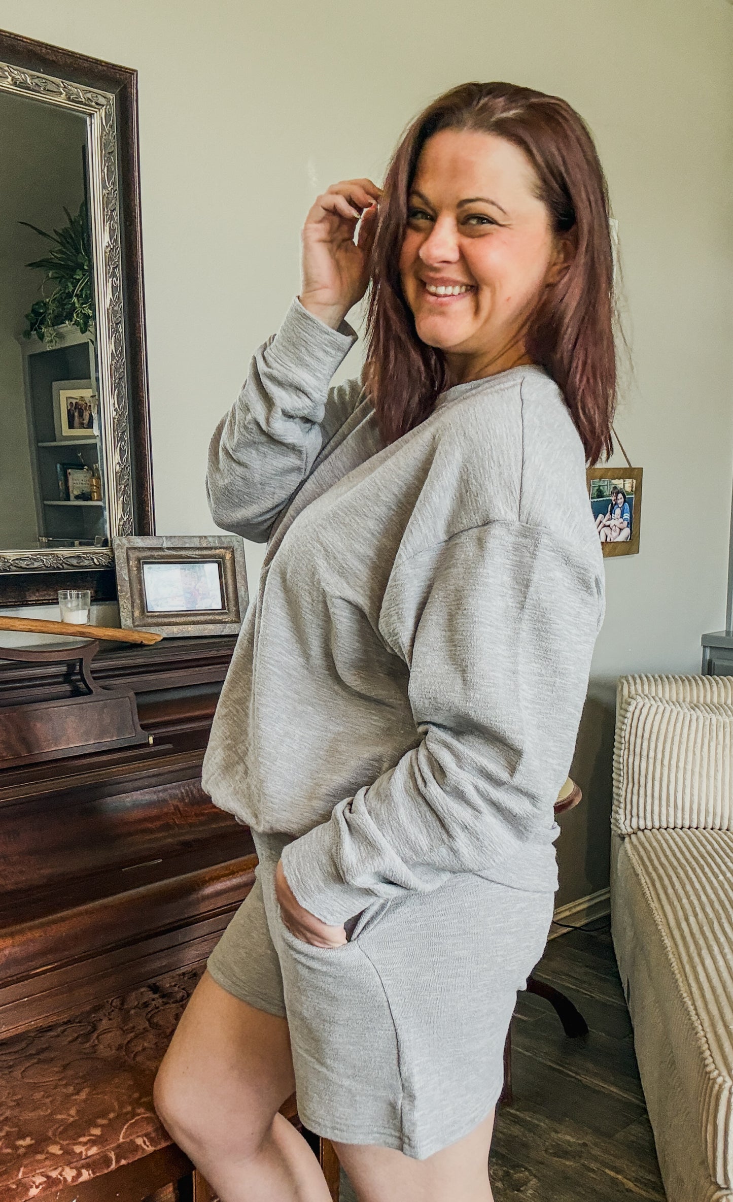 Lazy Day Lounge Set in Heather Grey