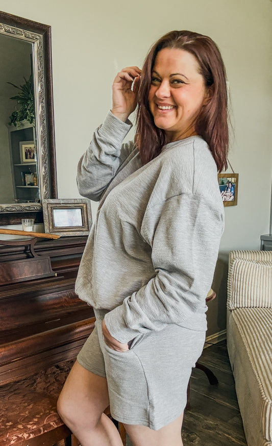 Lazy Day Lounge Set in Heather Grey