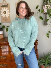 Load image into Gallery viewer, Elle Knit Hoodie (Twotone Sage)
