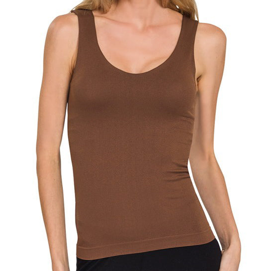 All Day Seamless Tank in Brown