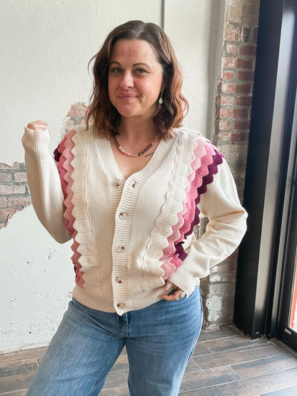 Blush Ruffle Cardigan