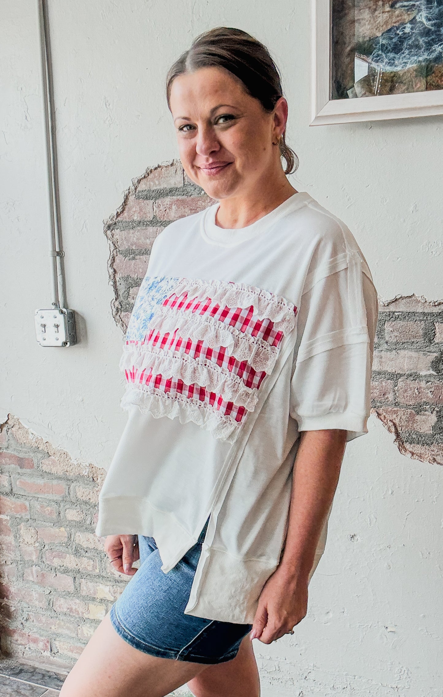 Sweet Land of Liberty Pullover in White