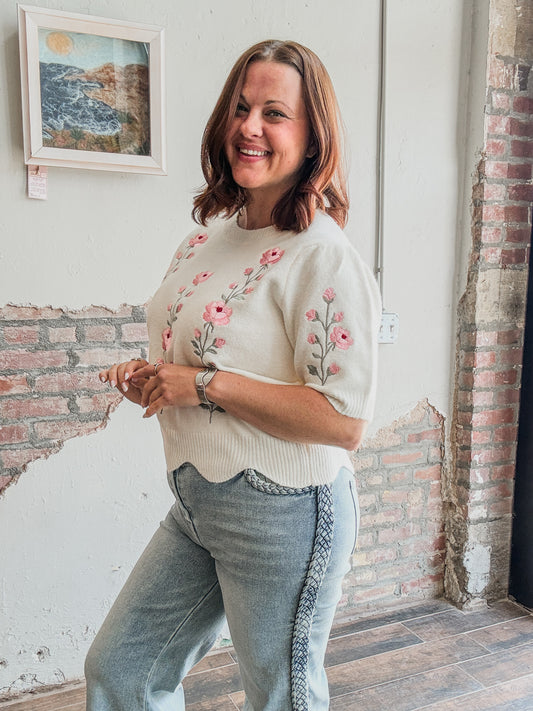 Blushing Poppy Sweater Top