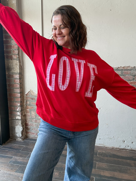 Love Patched Pullover