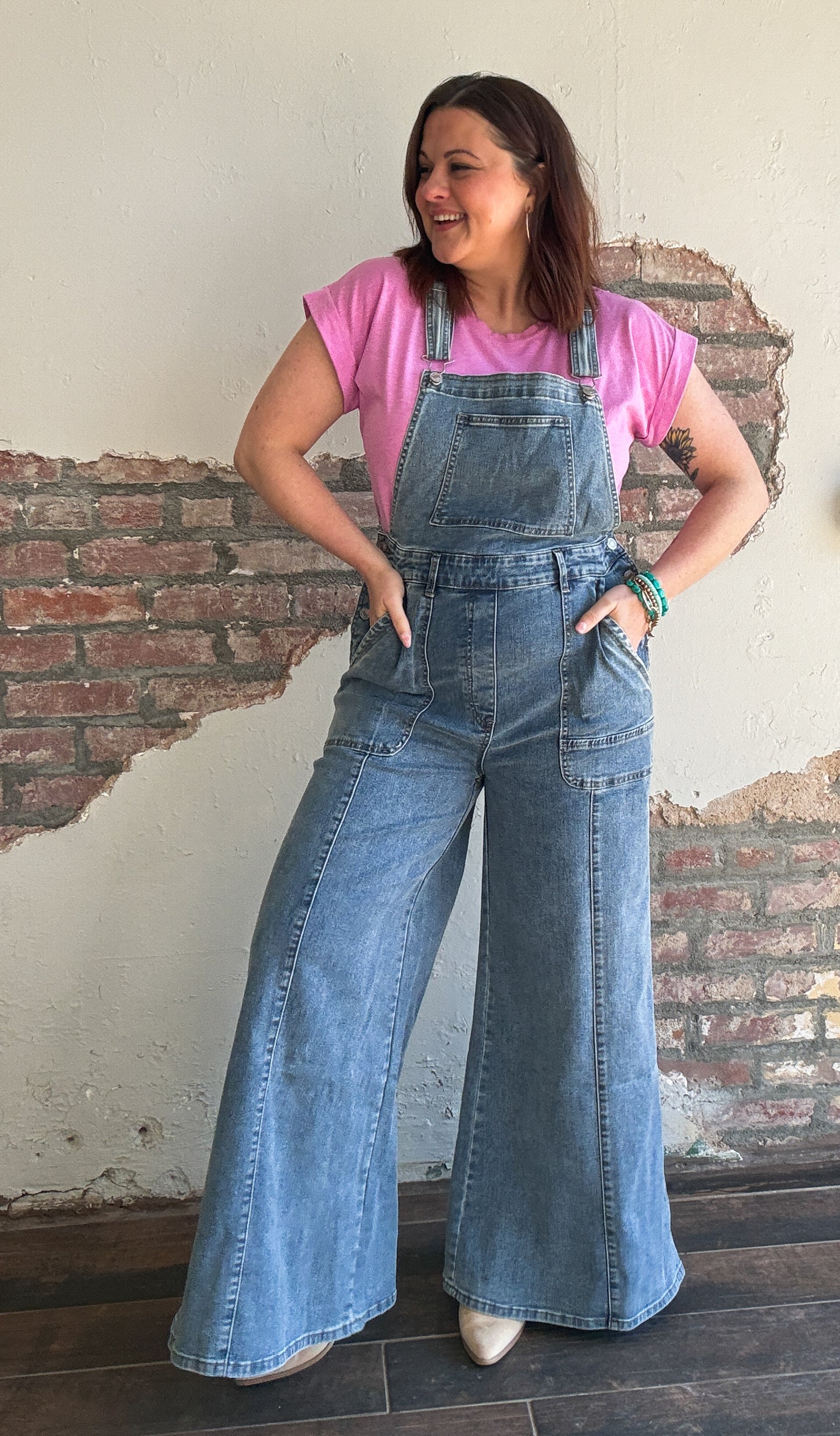 The Free Flow Denim Overalls