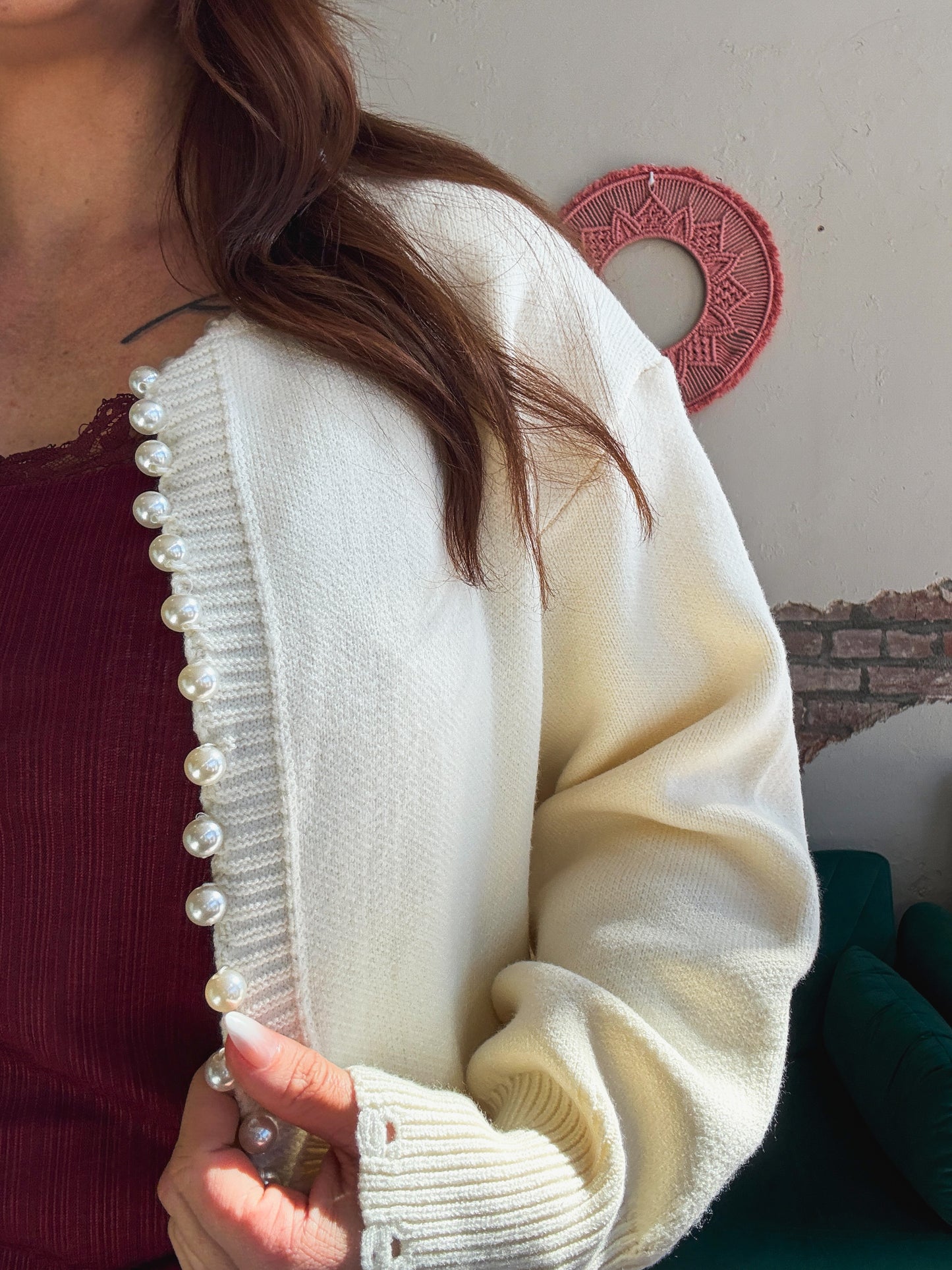 Bridgette Pearl Trim Cardigan