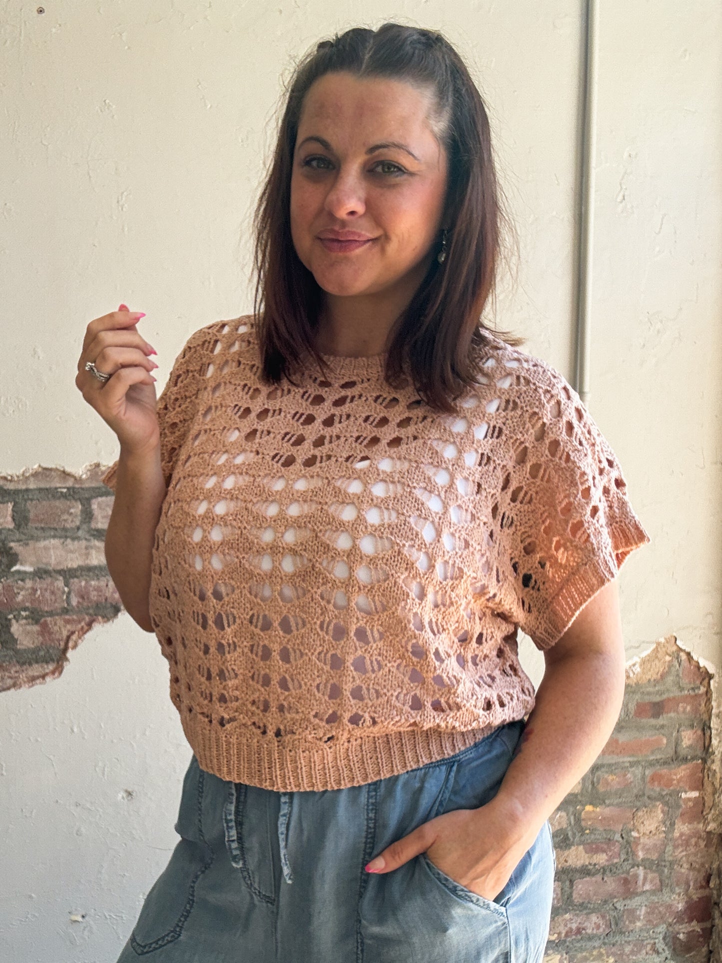 Blushing Breeze Knit Top