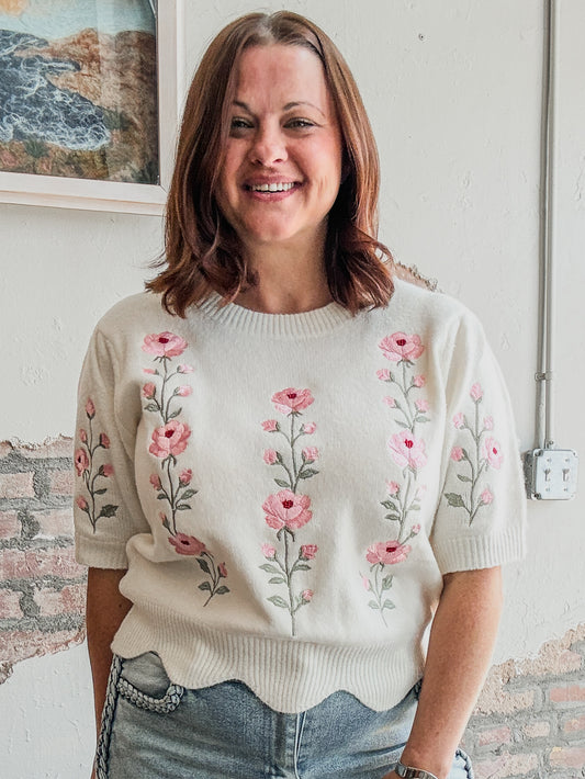 Blushing Poppy Sweater Top