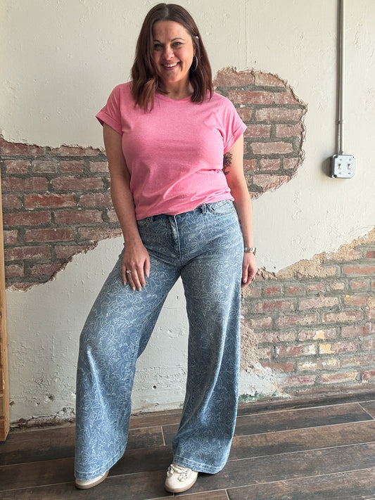 Vervet - Wildflower Wide Leg Jeans