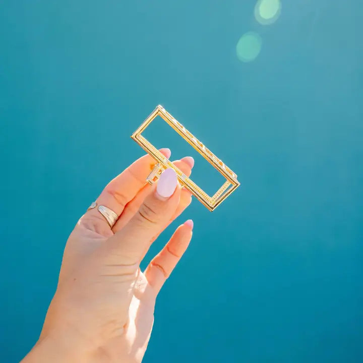 Gold Rectangle Claw Clip