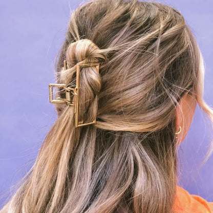 Gold Rectangle Claw Clip