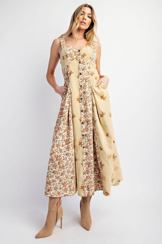Ivy Floral Corduroy Dress