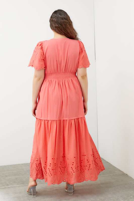 Leighton Scalloped Eyelet Dres (Plus)
