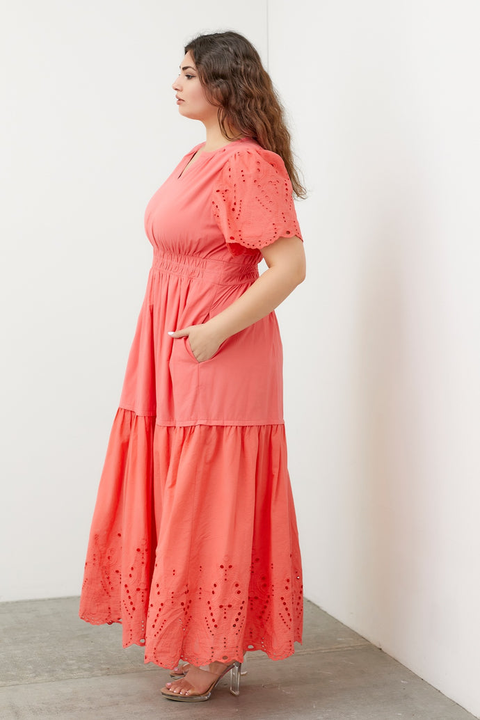 Leighton Scalloped Eyelet Dres (Plus)