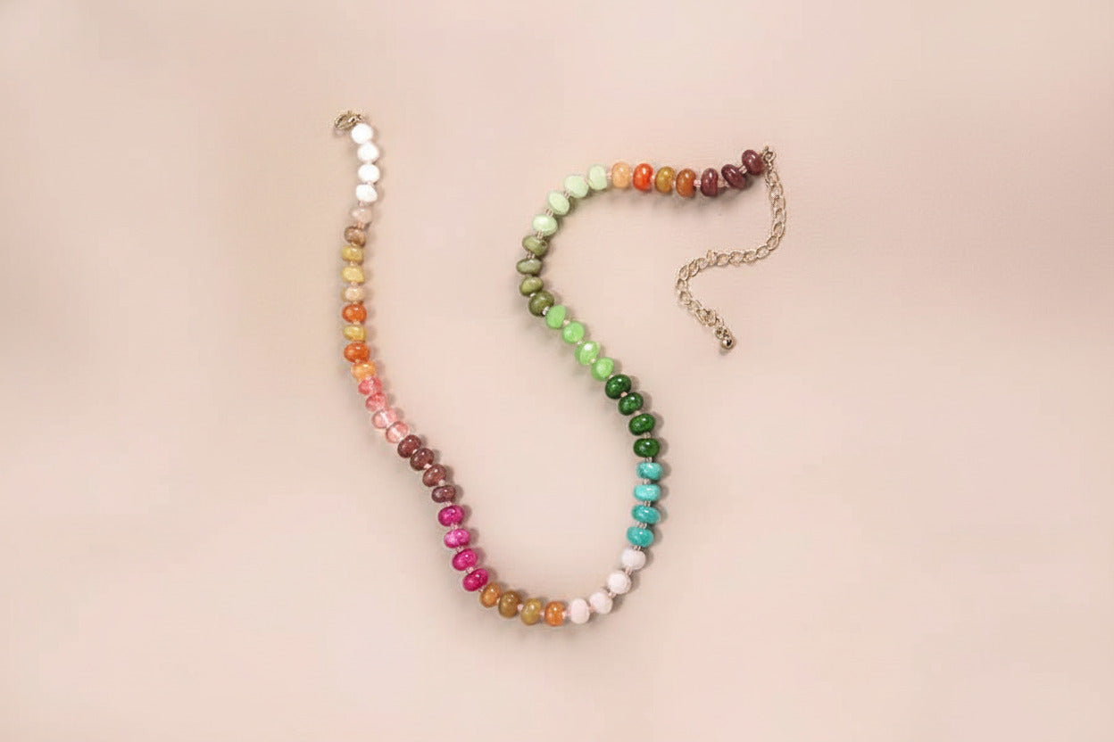 NATURAL AGATE BEAD NECKLACE: 2C