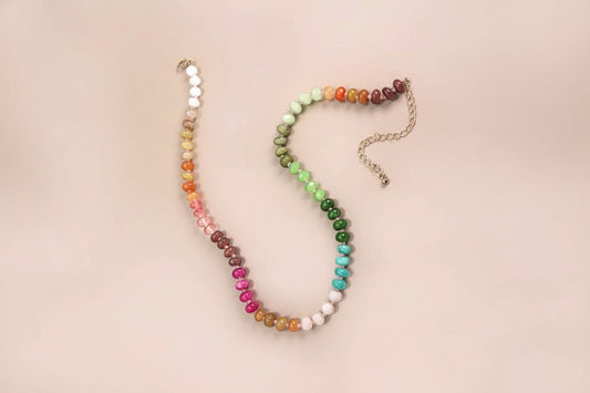 NATURAL AGATE BEAD NECKLACE: 2C