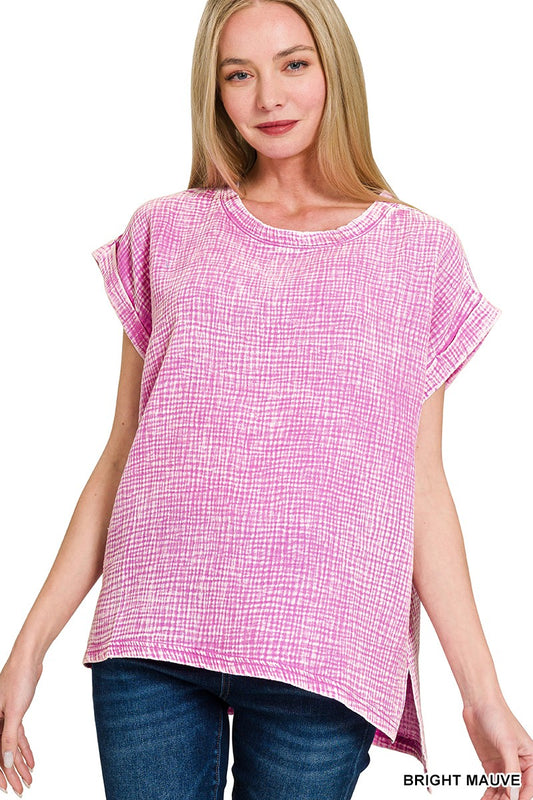 Easy Living Gauze Top in Mauve