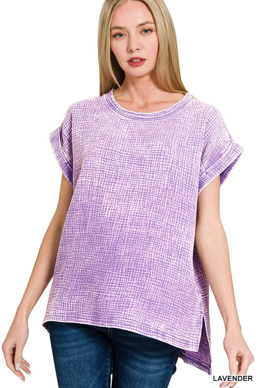 Easy Living Gauze Top in Lavender
