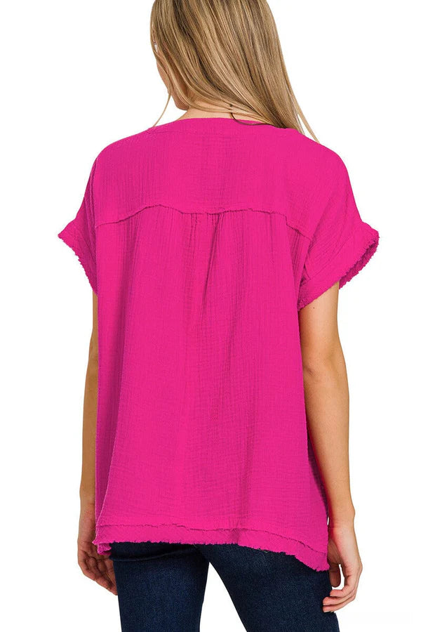 Crisp Breeze Tunic - Plus (Hot Pink)