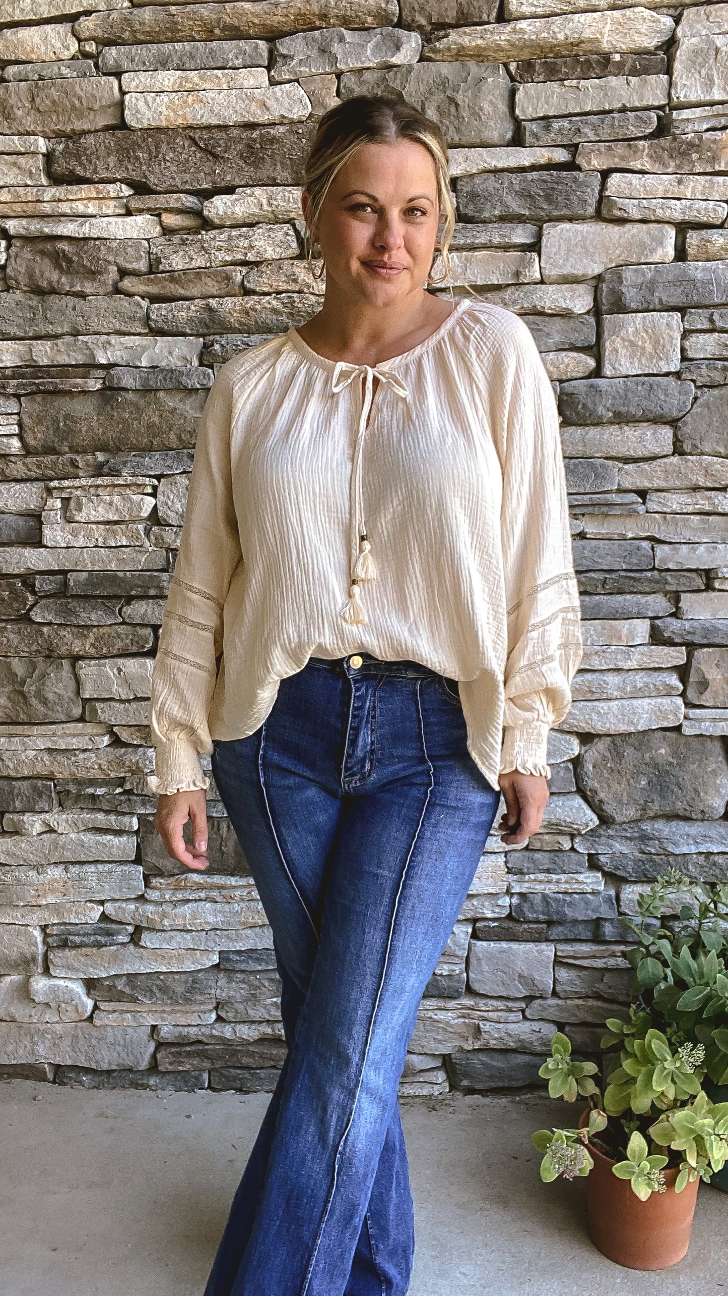 Lost in the Chapter Blouse - Willow Avenue Boutique