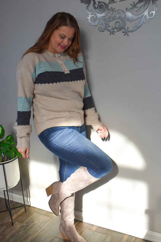 Mountain Resort Sweater (Blue) - Willow Avenue Boutique